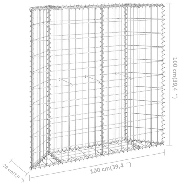 Gabion trapets upphöjd galvaniserat stål 100x20x100 cm - Bild 7