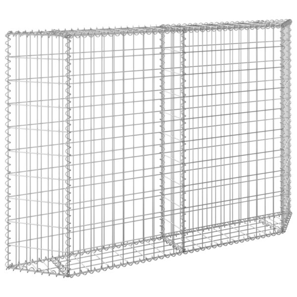 Gabion trapets upphöjd galvaniserat stål 150x20x100 cm - Bild 5