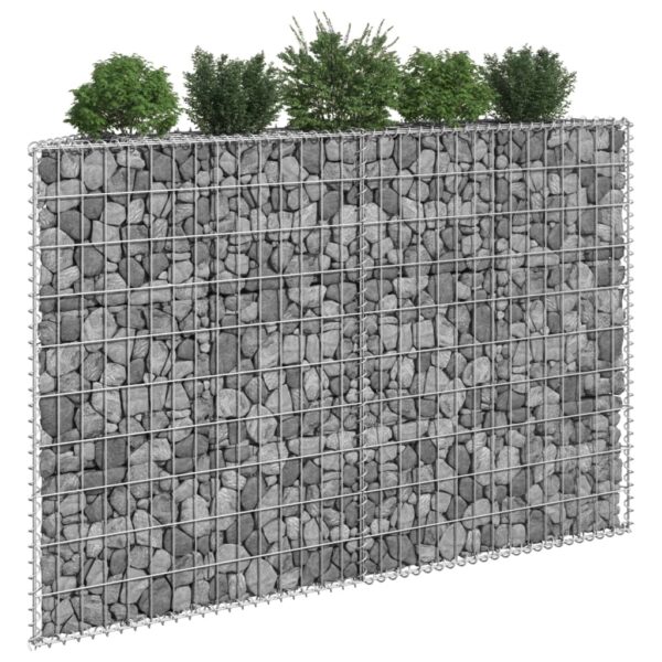 Gabion trapets upphöjd galvaniserat stål 150x20x100 cm