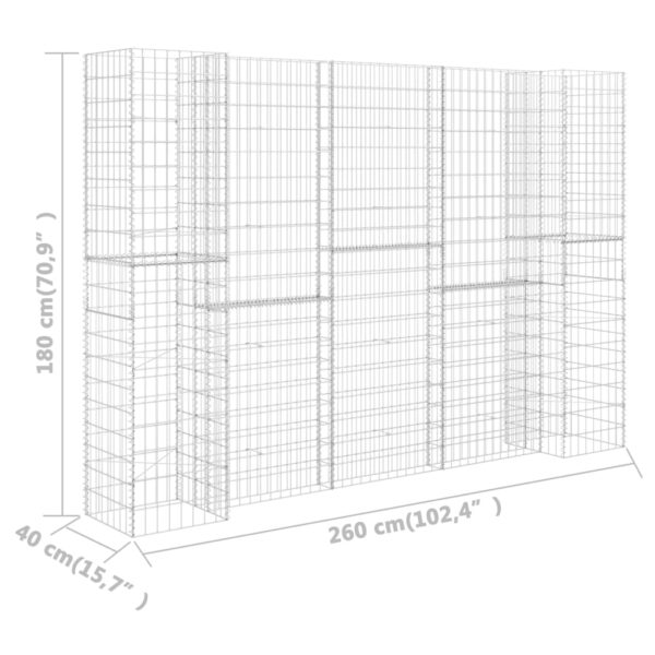 Planteringsgabion H-formad stål 260x40x180 cm - Bild 6