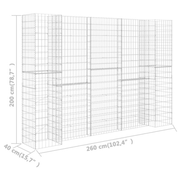 Planteringsgabion H-formad stål 260x40x200 cm - Bild 6