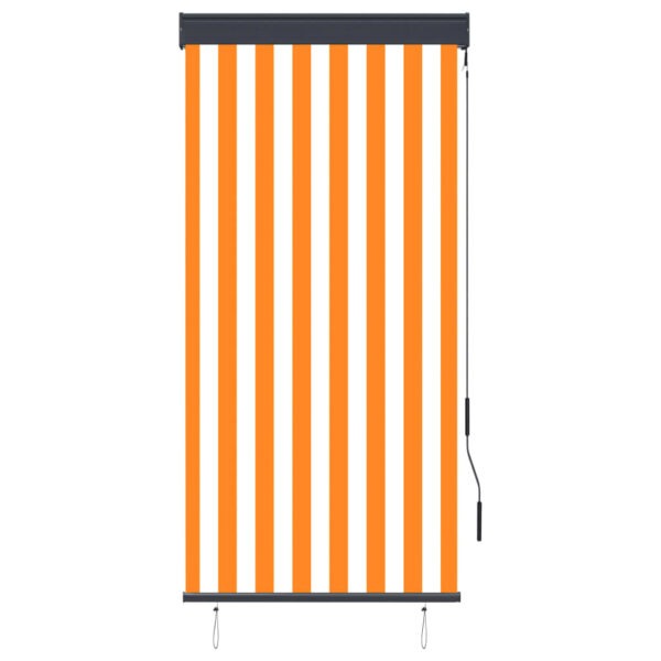 Rullgardin utomhus 80x250 cm vit och orange - Bild 2