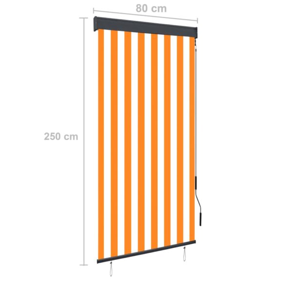 Rullgardin utomhus 80x250 cm vit och orange - Bild 8