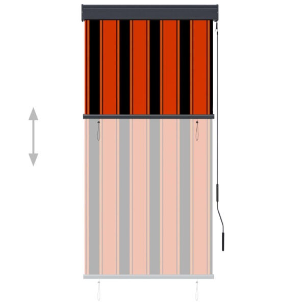 Rullgardin utomhus 80x250 cm orange och brun - Bild 3