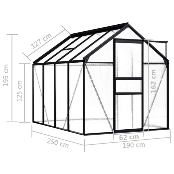 Växthus antracit aluminium 4,75 m³ - Bild 5