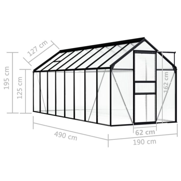 Växthus antracit aluminium 9,31 m³ - Bild 6