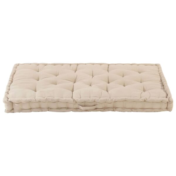 Dyna till pallsoffa bomull 120x80x10 cm beige - Bild 3