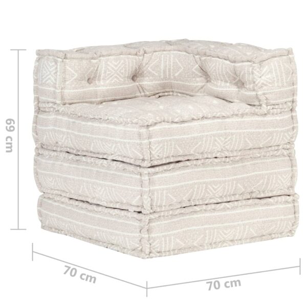 287699  Modular Pouffe Beige Fabric - Bild 9