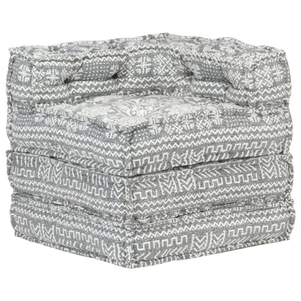 287700  Modular Pouffe Light Grey Fabric - Bild 5