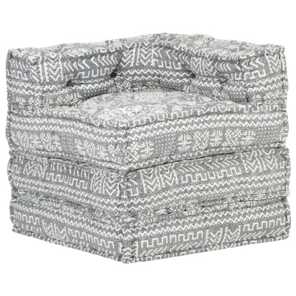 287700  Modular Pouffe Light Grey Fabric - Bild 6