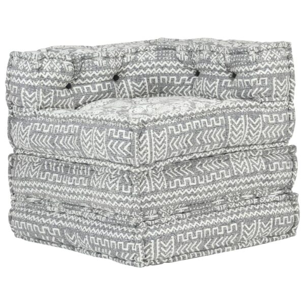 287700  Modular Pouffe Light Grey Fabric - Bild 7