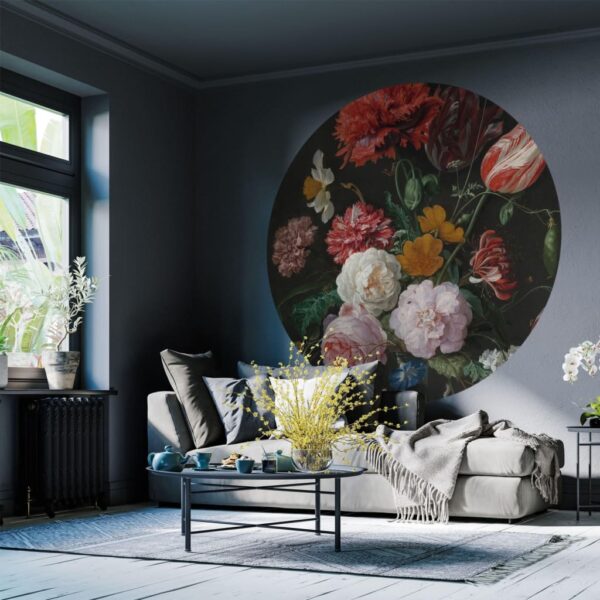 WallArt Tapet cirkelformad Golden Age Flowers 190 cm - Bild 5