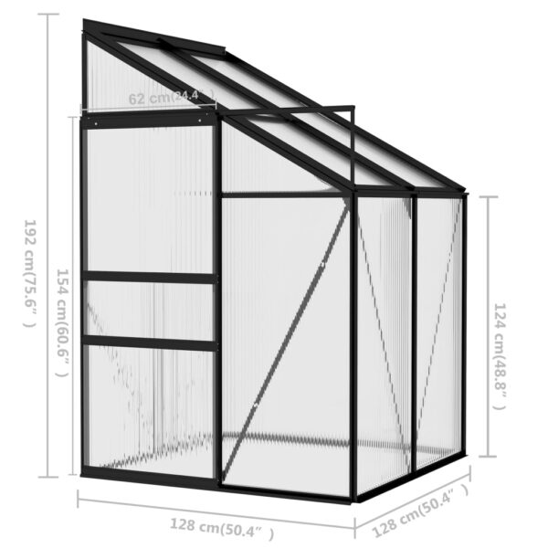 Växthus antracit aluminium 2,59 m³ - Bild 9