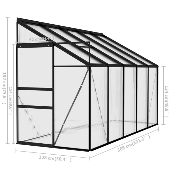 Växthus antracit aluminium 6,23 m³ - Bild 9