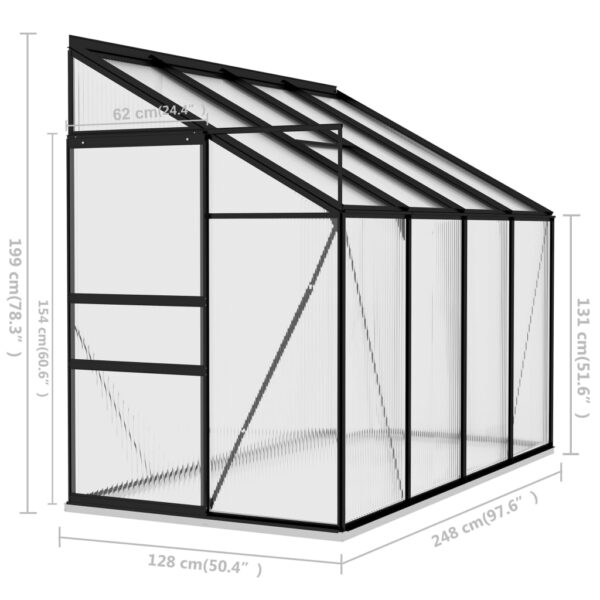 Växthus antracit aluminium 5,24 m³ - Bild 9