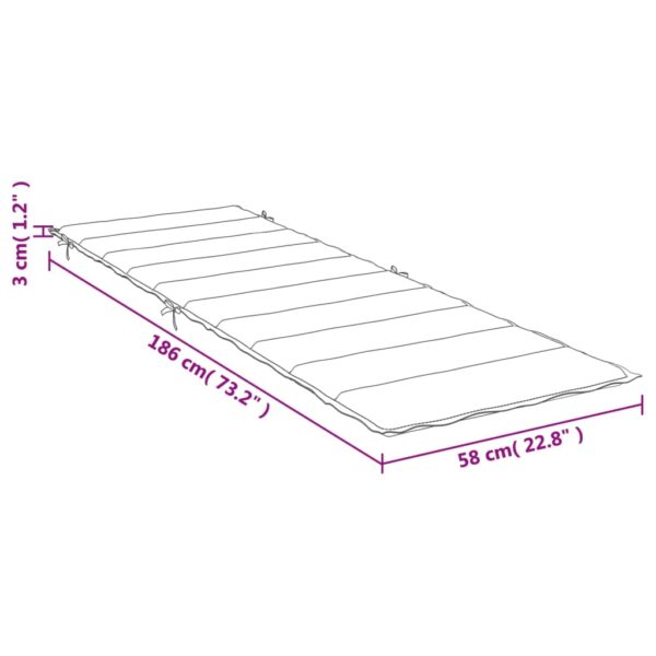 Solsängsdyna taupe 186x58x3 cm oxfordtyg - Bild 10