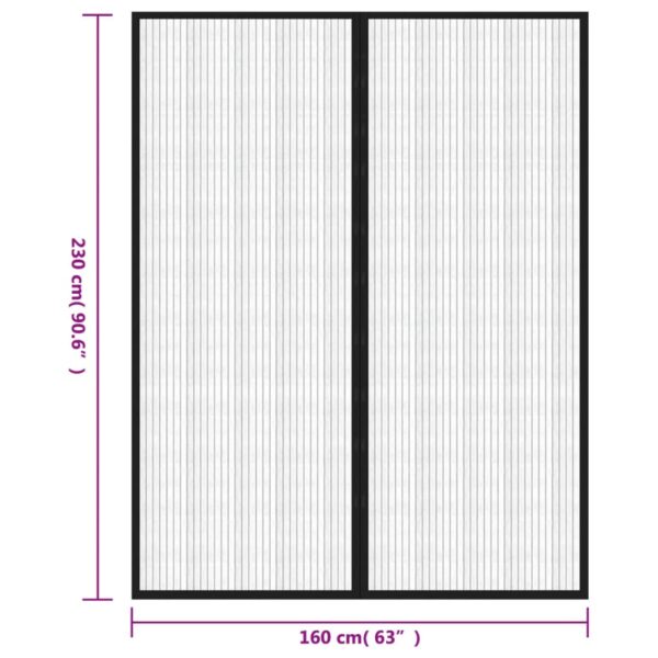 Insektsdraperier 2 st med magneter svart 230x160 cm - Bild 8