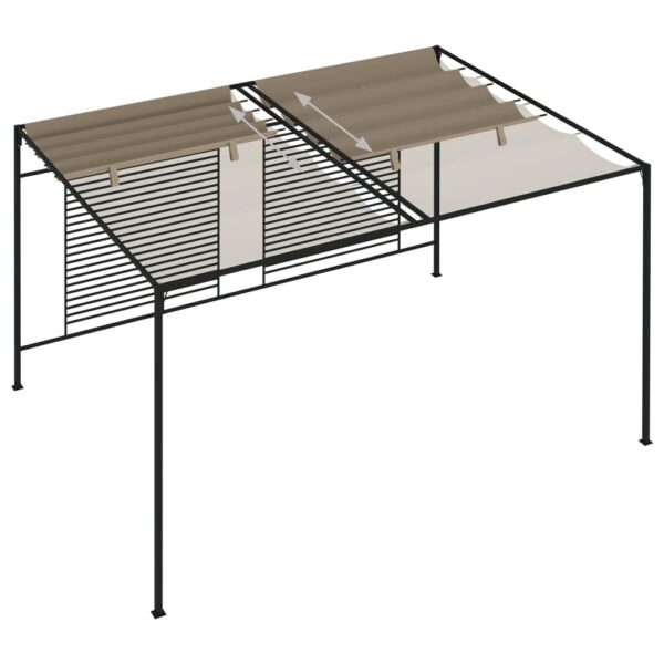 Paviljong med infällbart tak 3x4x2,3 m taupe 180 g/m² - Bild 5