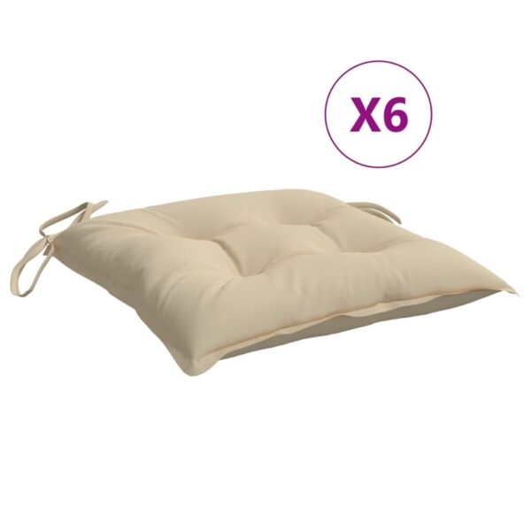 Stolsdynor 6 st beige 40x40x7 cm oxfordtyg - Bild 2