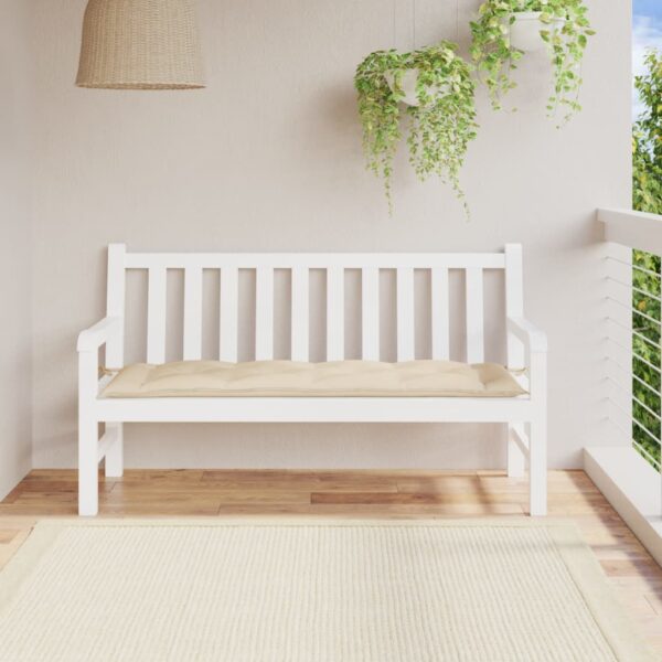 Bänkdyna för trädgården beige 150x50x7 cm oxfordtyg