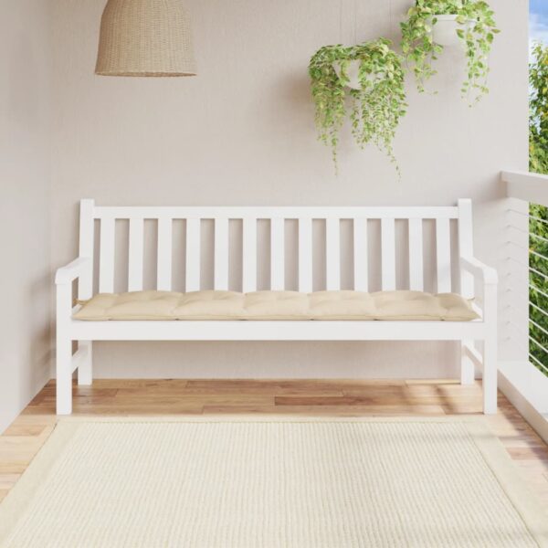 Bänkdyna för trädgården beige 180x50x7 cm oxfordtyg