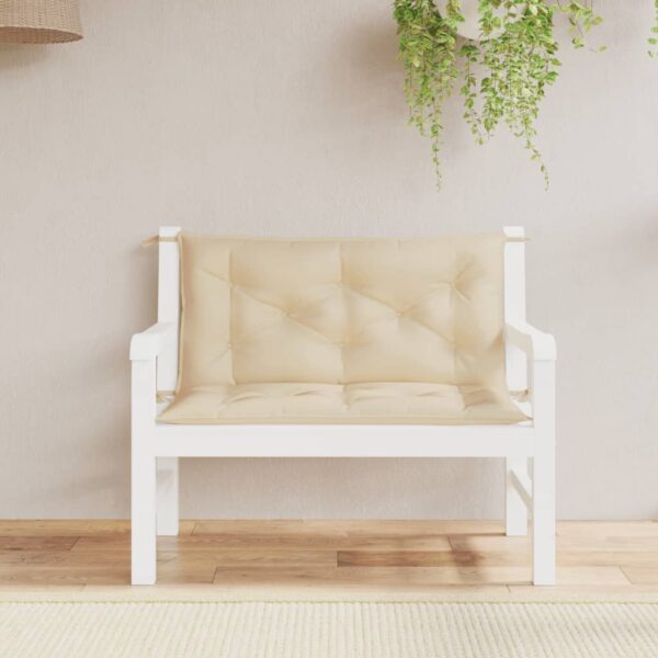 Bänkdynor för trädgården 2st beige 100x50x7cm oxfordtyg