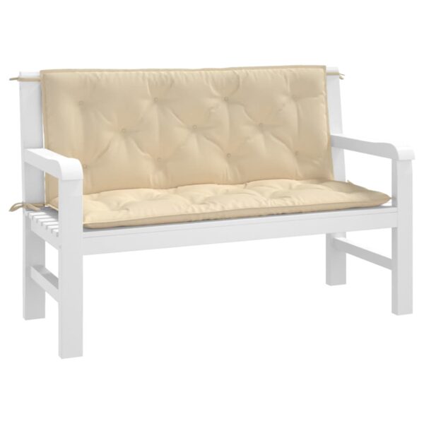 Bänkdynor för trädgården 2st beige 120x50x7cm oxfordtyg - Bild 3