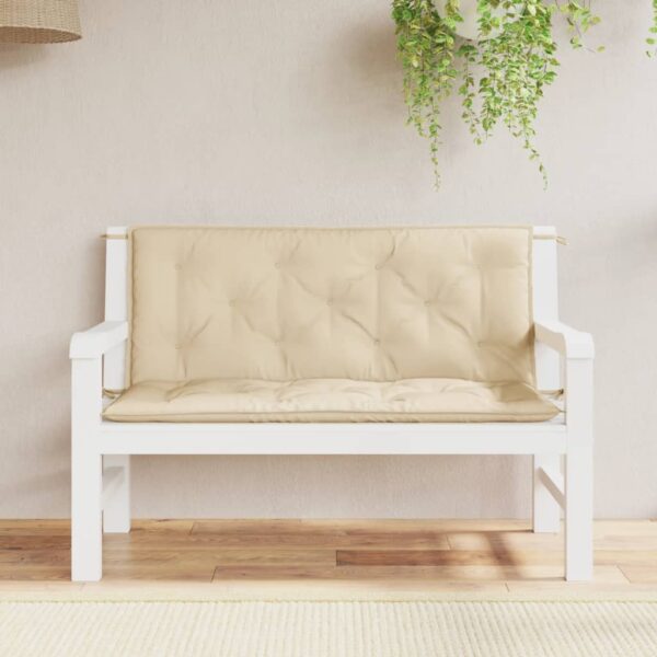 Bänkdynor för trädgården 2st beige 120x50x7cm oxfordtyg