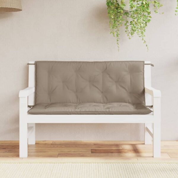 Bänkdynor för trädgården 2st Taupe 120x50x7cm oxfordtyg