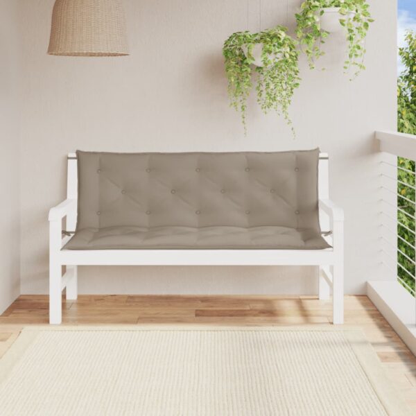 Bänkdynor för trädgården 2st Taupe 150x50x7cm oxfordtyg