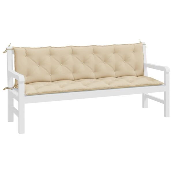 Bänkdynor för trädgården 2st beige 180x50x7cm oxfordtyg - Bild 3