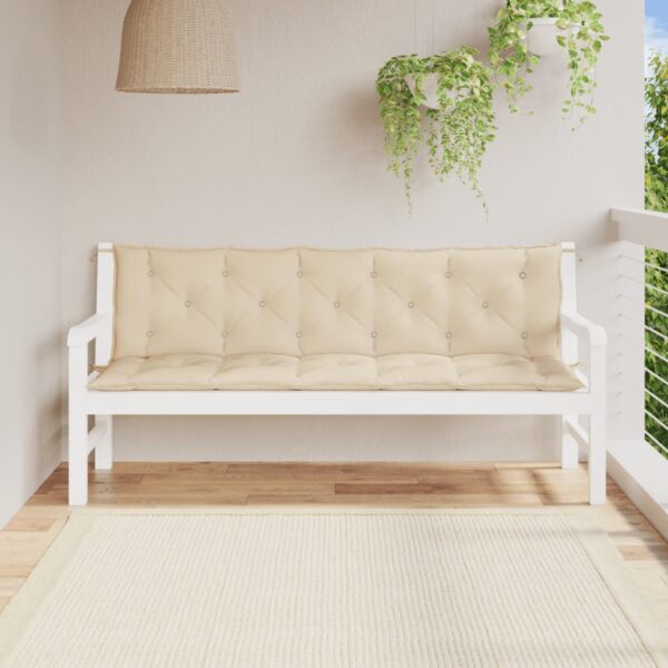 Bänkdynor för trädgården 2st beige 180x50x7cm oxfordtyg