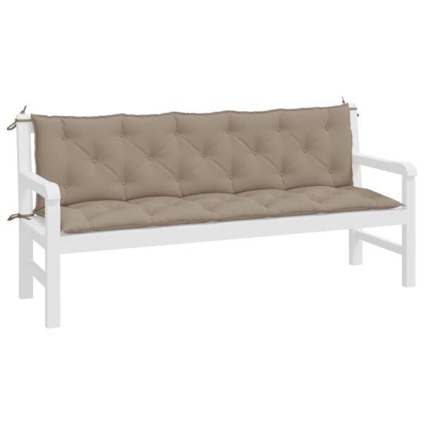 Bänkdynor för trädgården 2st Taupe 180x50x7cm oxfordtyg - Bild 3