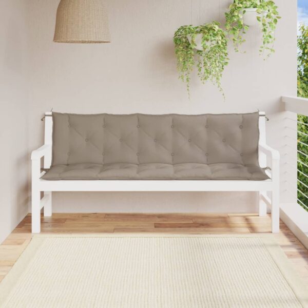 Bänkdynor för trädgården 2st Taupe 180x50x7cm oxfordtyg