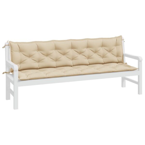 Bänkdynor för trädgården 2st beige 200x50x7cm oxfordtyg - Bild 3