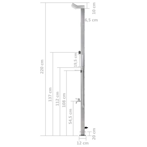 Utedusch 220 cm rostfritt stål - Bild 12