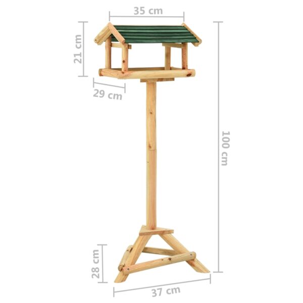 Fågelmatare med stativ 37x28x100 cm massivt granträ - Bild 7