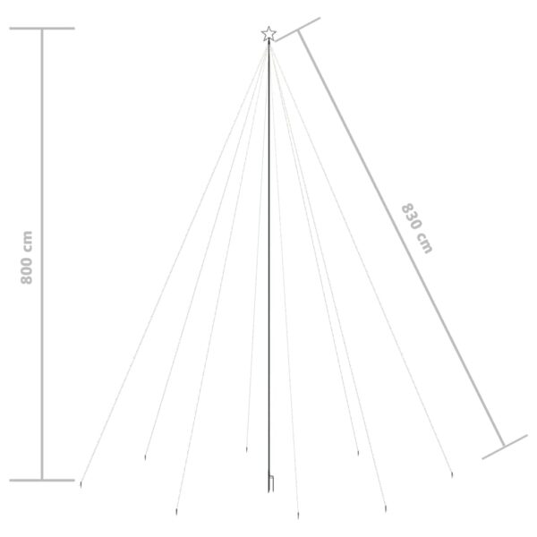 Julgransbelysning inomhus/utomhus 1300 LEDs kallvit 8 m - Bild 8