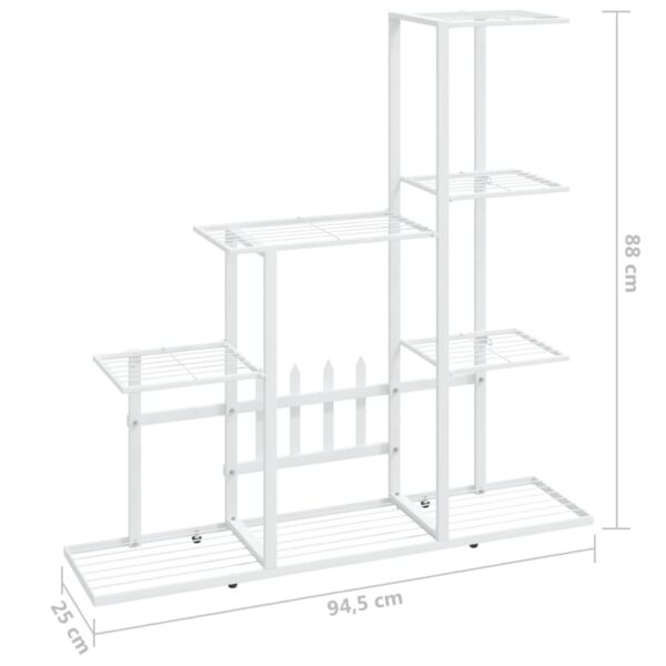 Växtställ 94,5x25x88 cm vit metall - Bild 7