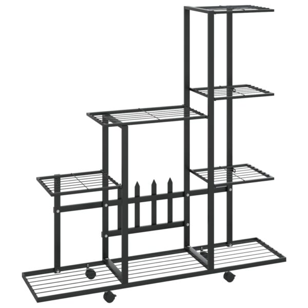 Växtställ på hjul 94,5x25x92,5 cm svart metall - Bild 2