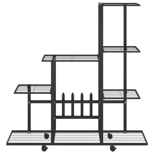 Växtställ på hjul 94,5x25x92,5 cm svart metall - Bild 3