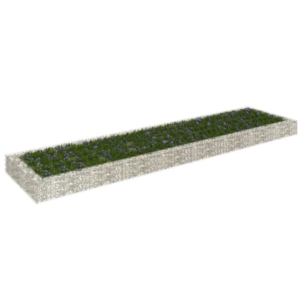 Planteringsgabion upphöjd galvaniserat stål 400x100x20 cm