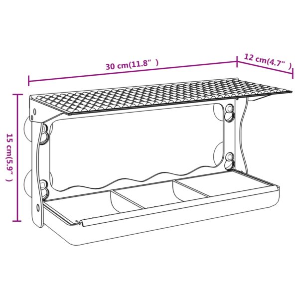 Fågelmatare för fönster 2 st akryl 30x12x15 cm - Bild 9