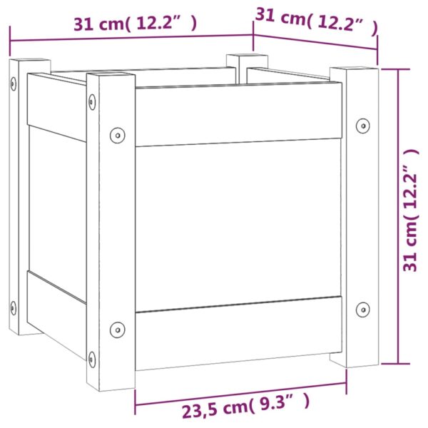 Odlingslådor 2 st 31x31x31 cm massiv furu - Bild 9