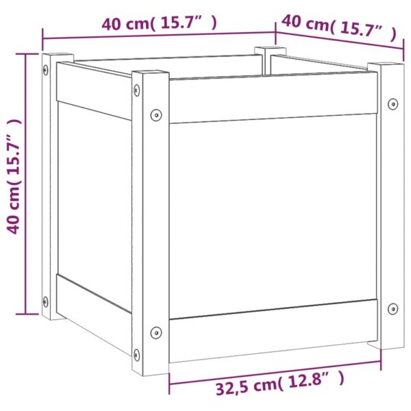 Odlingslådor 2 st 40x40x40 cm massiv furu - Bild 9