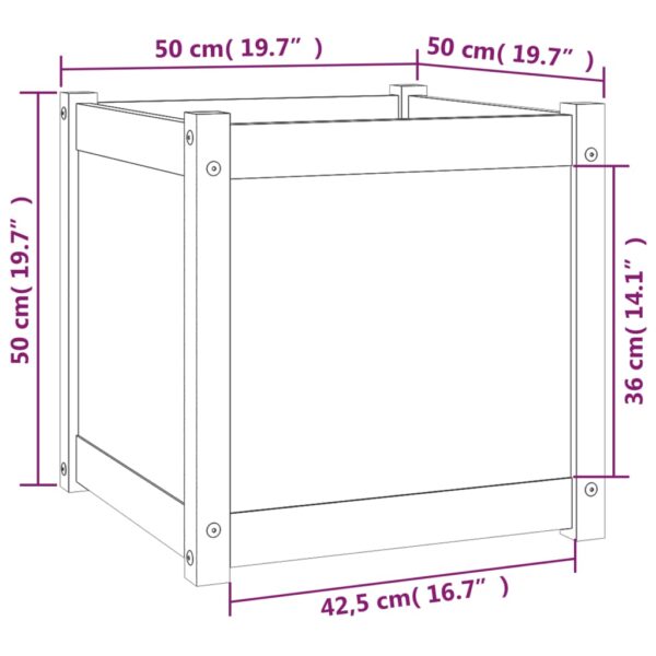 Odlingslåda 50x50x50 cm massivt furuträ - Bild 8