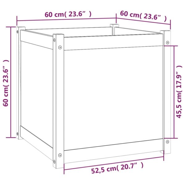 Odlingslådor 2 st 60x60x60 cm massiv furu - Bild 9