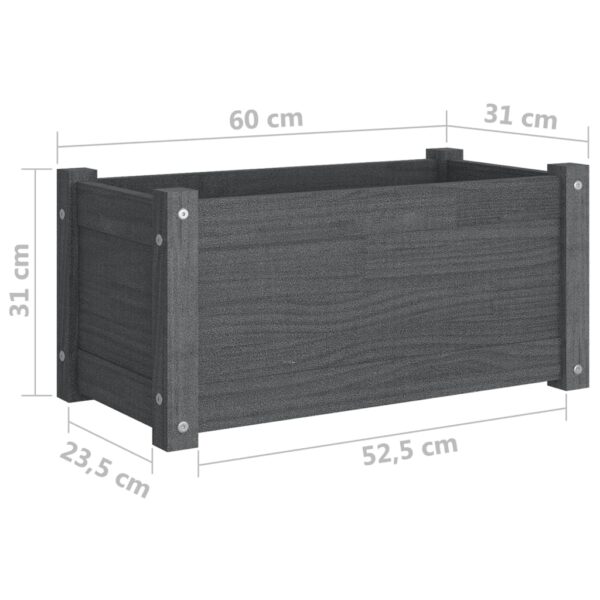 Odlingslåda grå 60x31x31 cm massiv furu - Bild 8