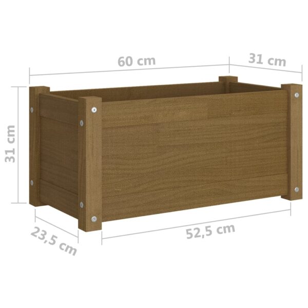 Odlingslådor 2 st honungsbrun 60x31x31 cm massiv furu - Bild 9