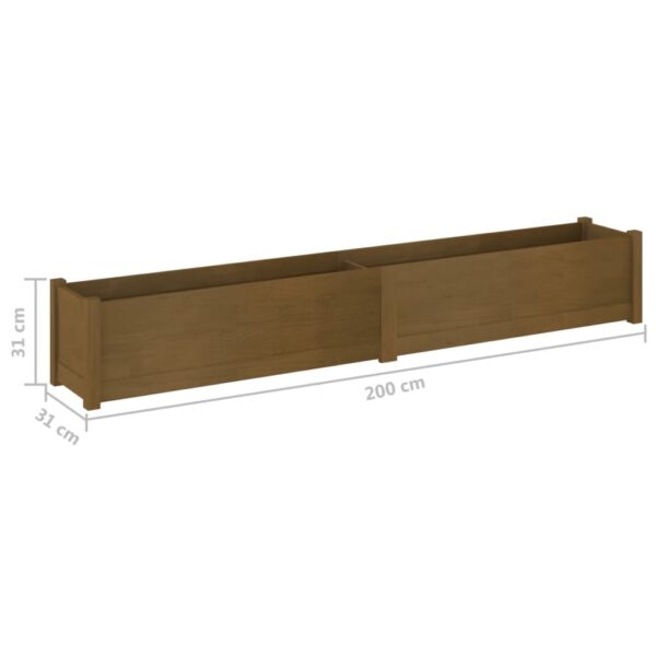 Odlingslådor 2 st honungsbrun 200x31x31 cm massiv furu - Bild 9